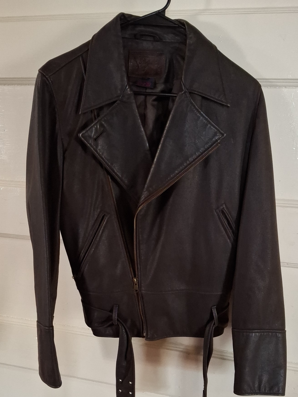 Polo by Ralph Lauren Dark Brown Leather Biker Jacket